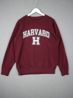 Harvard Collegiate Burgundy Crewneck Sweater Large